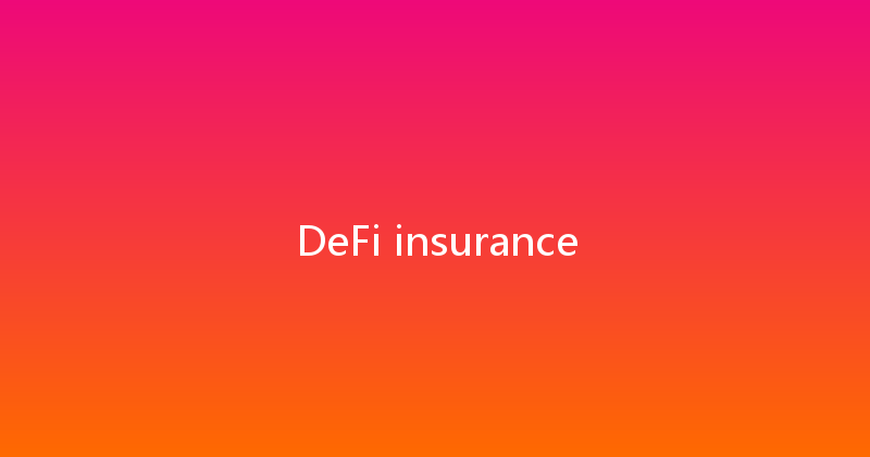 DeFi insurance 